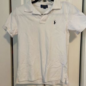 Boys White Polo. Medium
